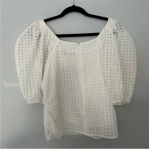 Hunter Bell NYC White Puff Sleeve Blouse - Picture 5 of 5